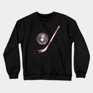 NHL - NJ White Stick Silver White Puck Crewneck Sweatshirt